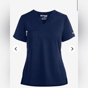 Grey's Anatomy Spandex Stretch Scrub Top by Barco, Navy, Size M